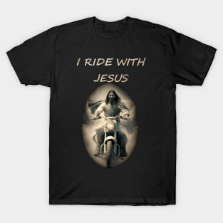 Jesus on a motorcycle T-Shirt